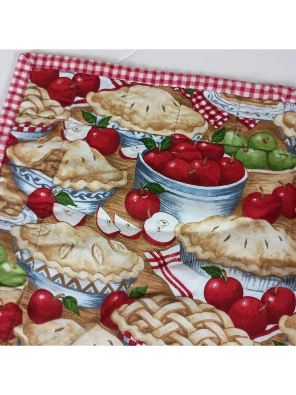 Handcrafted Quilted Patchwork Table Mat Placemat Apple Pie Fall Farmhouse Decor